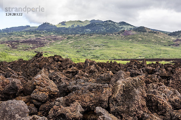 Majestätische Naturlandschaft mit einem Feld aus Lavafelsen  Maui  Hawaii-Inseln  USA