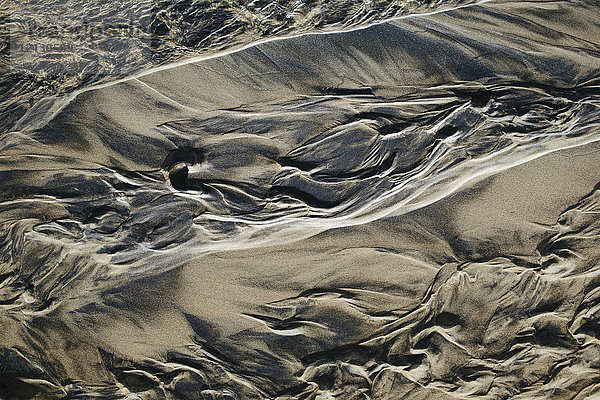 Detail von Strandsand und Mustern bei Ebbe  Arcadia Beach State Park  Oregon
