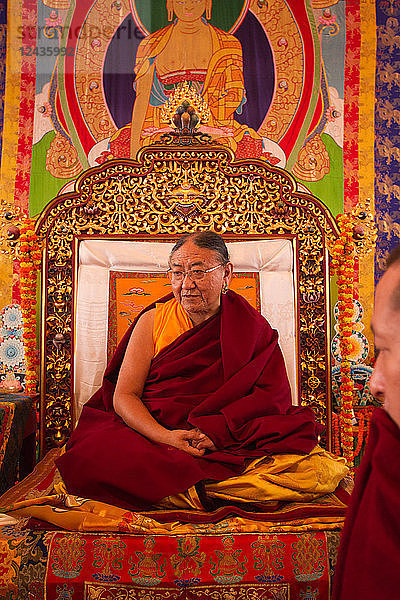 Seine Heiligkeit Sakya Trizin Rinpoche  das Große Sakya Monlam Gebetstreffen an Buddhas Geburtsort  Lumbini  Nepal  Asien