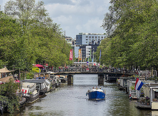 Prinsengracht-Kanal  Amsterdam  Nordholland  Niederlande  Europa