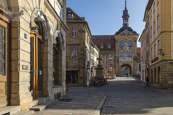 Das alte Rathaus von Bamberg  Bamberg  UNESCO-Welterbe  Oberfranken  Bayern  Deutschland  Europa