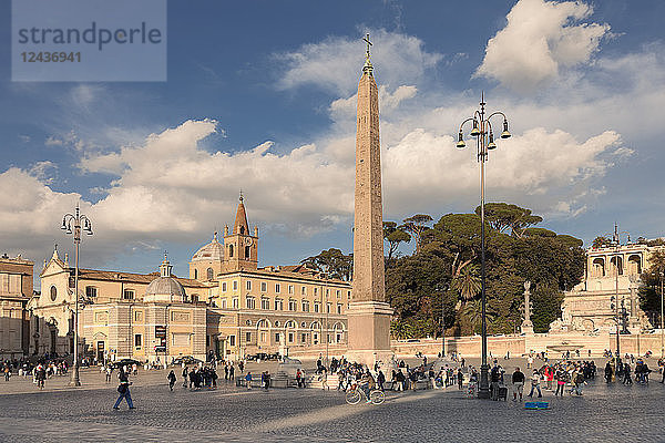 Piazza del Popolo  Obelisco Falminio Obelisk  Rom  Latium  Italien  Europa
