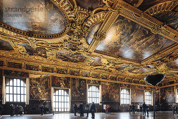 Das Innere des Dogenpalastes (Palazzo Ducale)  Venedig  UNESCO-Weltkulturerbe  Provinz Venetien  Italien  Europa