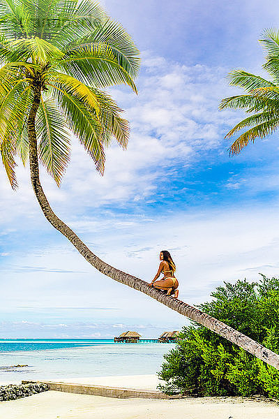 Szenerie im Conrad Maldives Rangali Island mit Modell  Malediven  Indischer Ozean  Asien