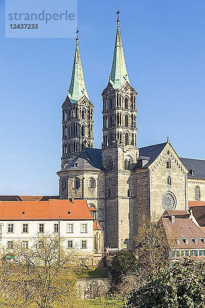 Blick auf den Bamberger Dom  Bamberg  UNESCO-Welterbe  Oberfranken  Bayern  Deutschland  Europa