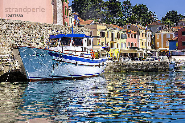 Croatia  Istria  Losinj  Rovenska  Fishermen's boat at the harbour