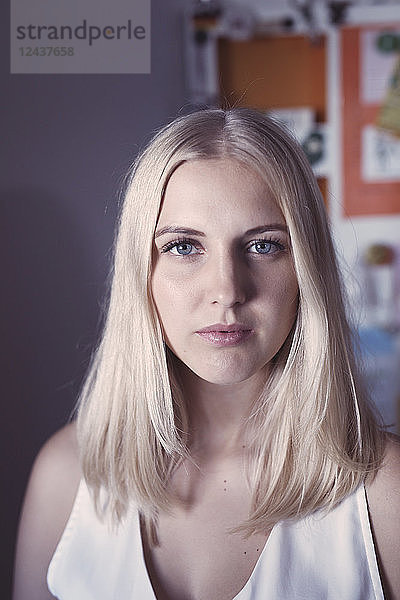Portrait of young blond woman