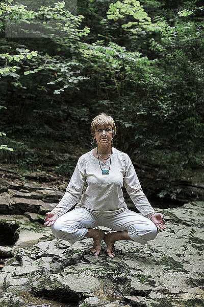 Senior woman doing yoga
