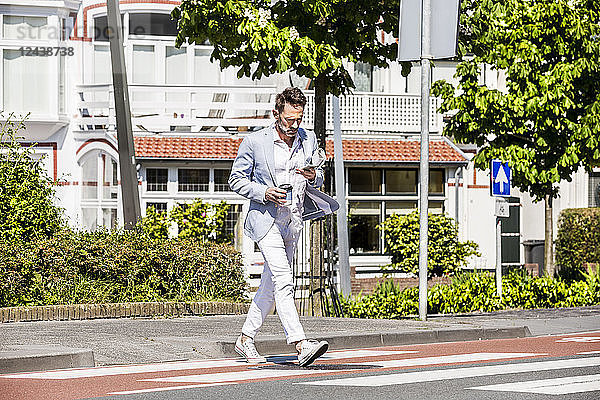 Man crossing a street