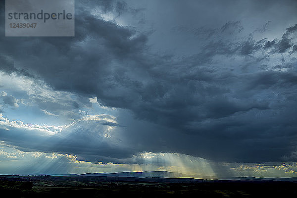 Germany  dark and dramatic cloudy mood during thunderstorm