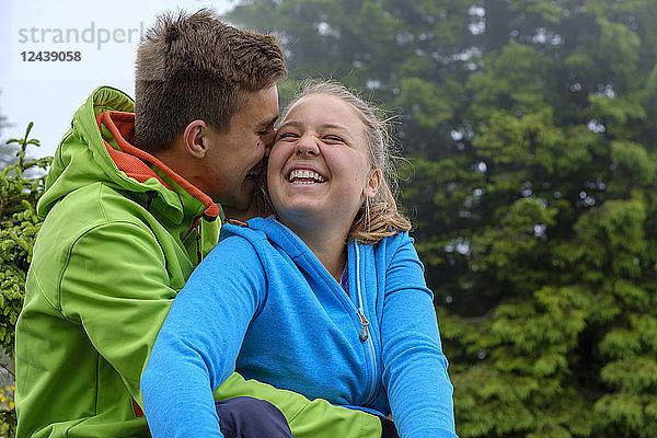 Happy young couple in nature