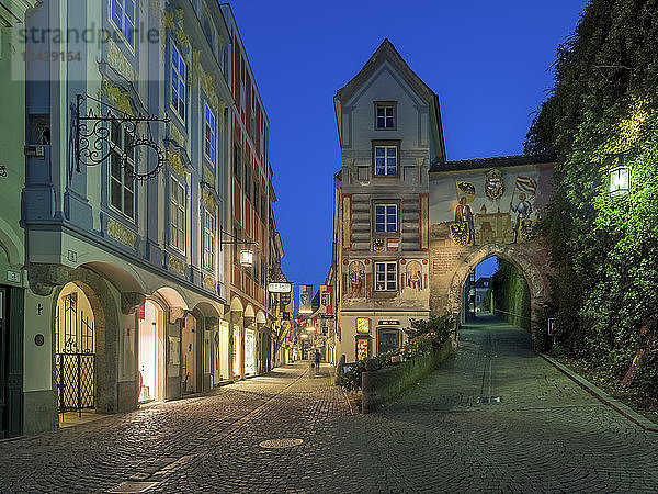 Austria  Upper Austria  Steyr  alleys in the town at blue hour