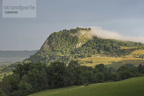 Germany  Baden-Wuerttemberg  Constance distrikt  Hegau  view to Hohentwiel after heavy rain