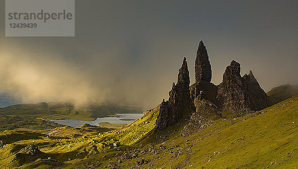 UK  Scotland  Isle of Skye  The Storr at cloudy day
