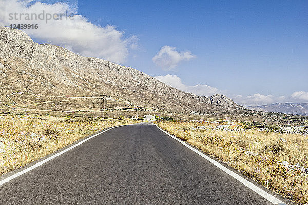 Greece  Peloponnese  Mani peninsula  empty road