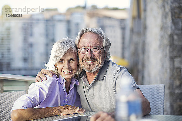 Senior couple enjoying their a city break