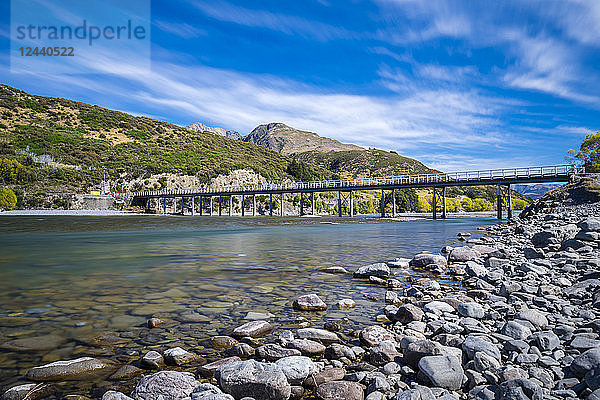New Zealand  South Island  Canterbury Region  Arthur's Pass National Park  Waimakairi River  Mt. White Bridge