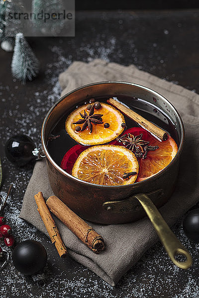 Pot of mulled wine