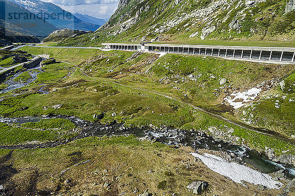 Switzerland  Canton of Uri  Tremola  Gotthard Pass  avalanche protection gallery