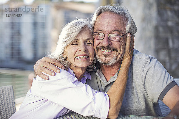 Senior couple enjoying their a city break