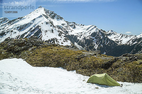 Alpines Camping auf dem French Ridge im Mount Aspiring National Park