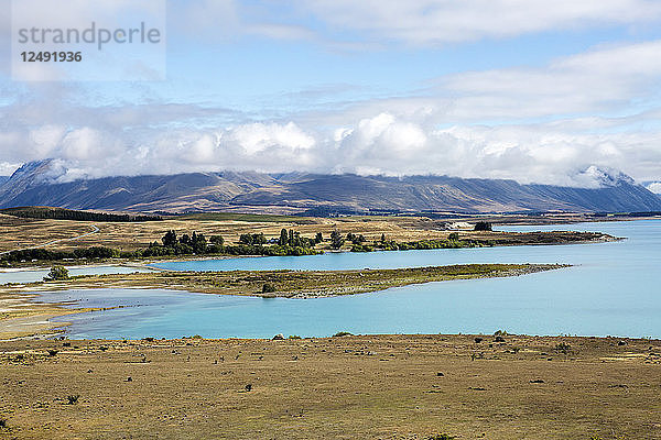 Blick auf den Lake Tekapo in Neuseeland