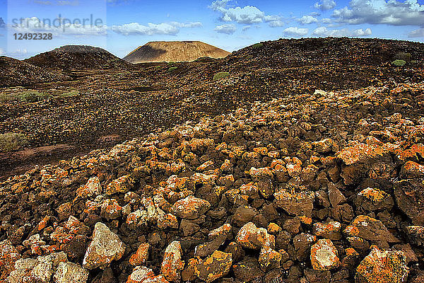 Vulkanische Landschaft der Isla De Los Lobos  Fuerteventura  Kanarische Inseln  Spanien