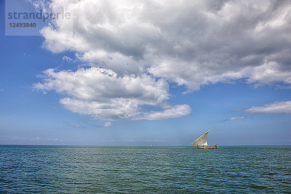 Traditionelles Segel-Dhow-Boot auf der Insel Sansibar