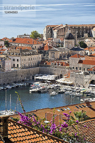 Der Hafen von Dubrovnik  Kroatien  an einem sonnigen Tag.