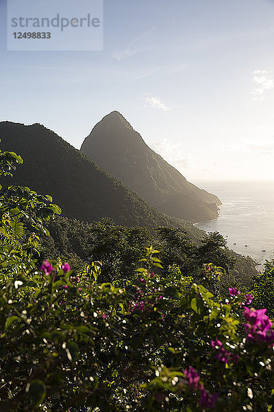 Landschaftsansicht des Piton in St. Lucia