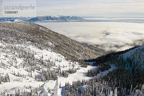 Scenic Ansicht der verschneiten Landschaft in Flathead Valley  Montana  Usa