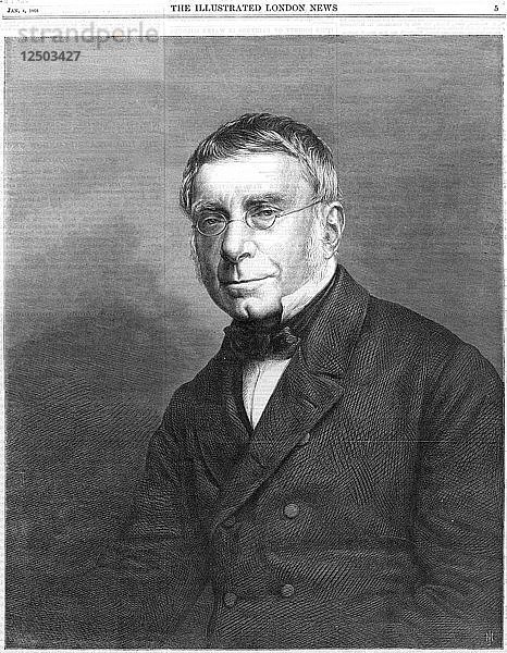 George Biddell Airy  englischer Astronom und Geophysiker  1868. Künstler: Unbekannt