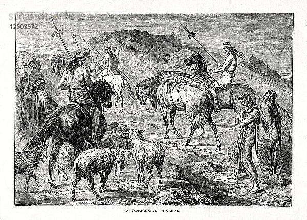 Ein patagonisches Begräbnis  1877. Künstler: Unbekannt