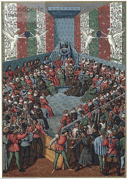 Prozess gegen Jean II  Herzog von Alencon  1458. Künstler: Unbekannt