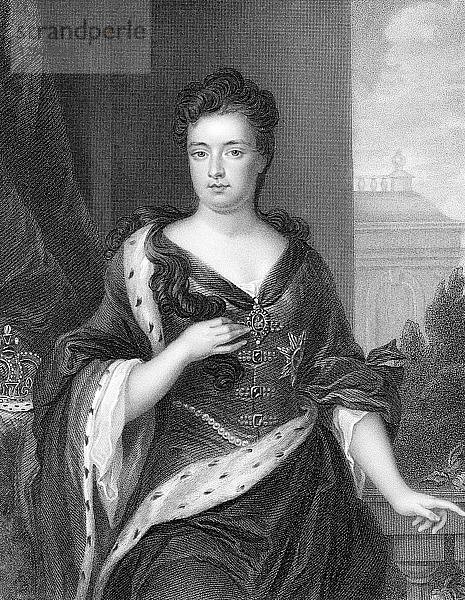 Anne (1665-1714)  Königin von Großbritannien und Irland ab 1702. Künstler: Unbekannt