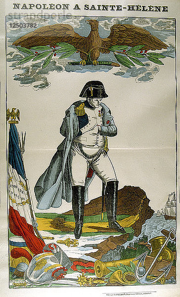 Napoleon auf St. Helena  1815-1821 (1826). Künstler: Anon