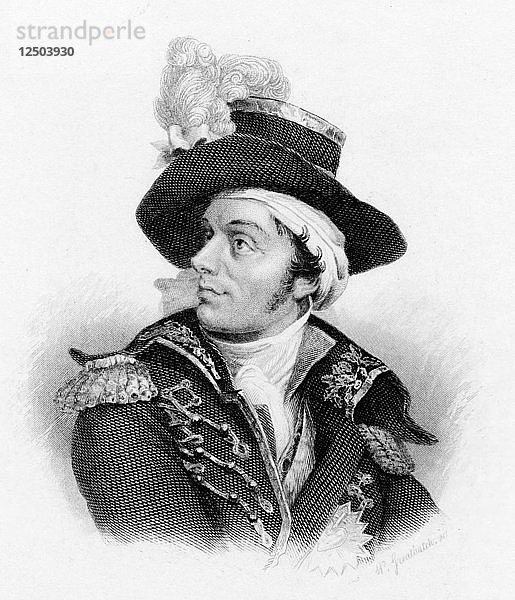 Francois Athanase de Charette de la Contrie  französischer royalistischer Konterrevolutionär  1790er Jahre. Künstler: Unbekannt