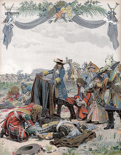 Tod von Henri  Vicomte de Turenne  französischer Soldat  1675 (um 1871-1940). Künstler: Maurice Leloir