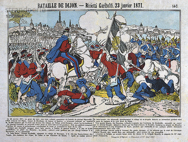 Schlacht von Dijon  Französisch-Preußischer Krieg  23. Januar 1871. Künstler: Anon