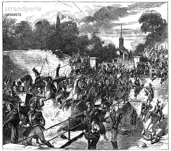 Schlacht von Sedan  Frankreich  Französisch-Preußischer Krieg  1. September 1870 (um 1880). Künstler: Unbekannt