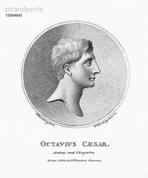 Caesar Augustus  römischer Kaiser  (19. Jahrhundert). Künstler: E. Harding