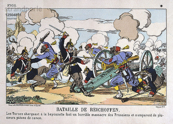 Schlacht bei Reichshoffen  Französisch-Preußischer Krieg  6. August 1870. Künstler: Anon