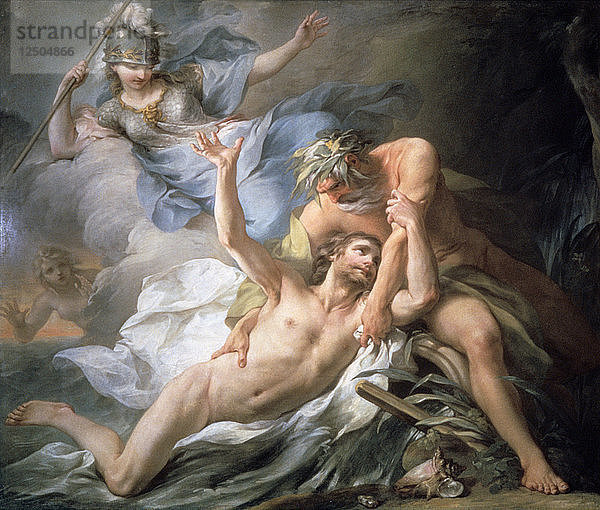 Odysseus landet auf der Insel Kalypso  1737. Künstler: Pierre Charles Tremolieres