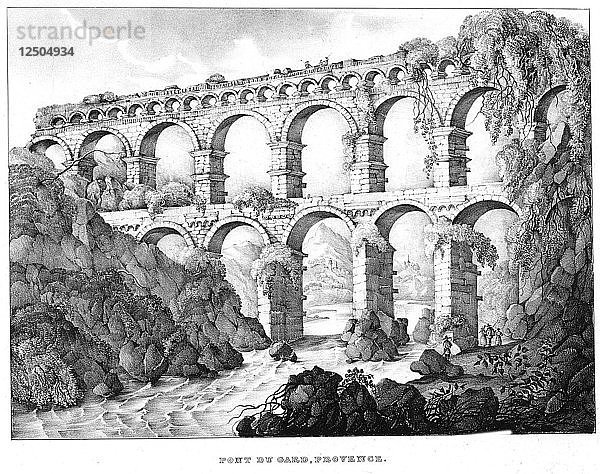 Pont du Gard  Nimes  Südfrankreich  19. Jahrhundert. Künstler: Unbekannt