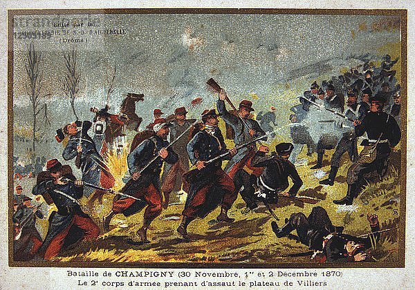 Schlacht von Champigny  Französisch-Preußischer Krieg  30. November bis 2. Dezember 1870. Künstler: Unbekannt