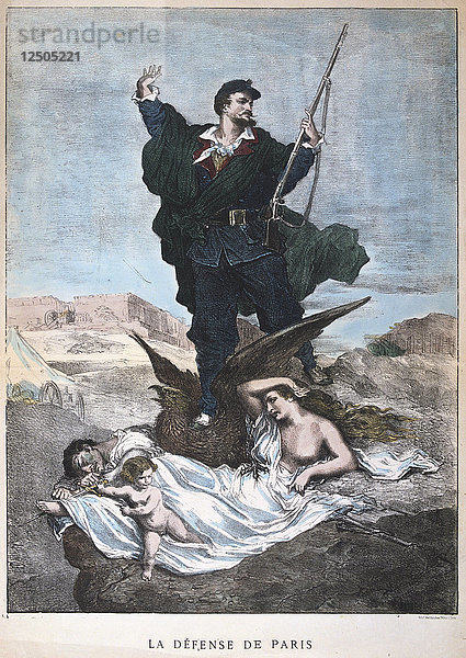 La Defense de Paris  Französisch-Preußischer Krieg  1870-1871. Künstler: Anon