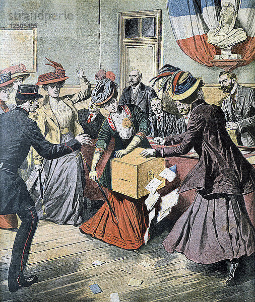 Kampagne für das Frauenstimmrecht in Belgien  1908. Künstler: Anon