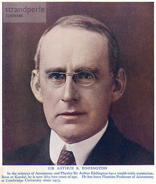 Arthur Stanley Eddington (1882-1944)  britischer Astronom und Physiker  um 1934. Künstler: Unbekannt