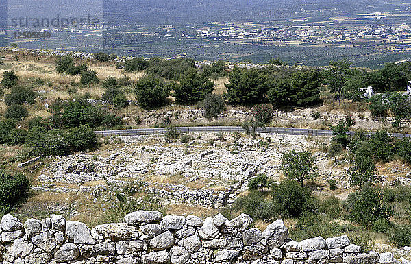 Ruinen der prähistorischen griechischen Stadt Mycenae. Künstler: Unbekannt