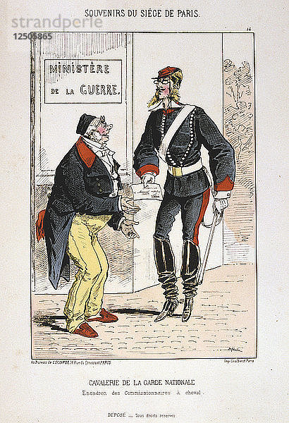 Cavalerie de la Garde Nationale  Belagerung von Paris  1870-1871 Künstler: Anon